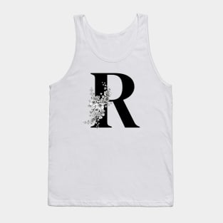 R alphabet Botanical cherry blossom sakura flowers Tank Top